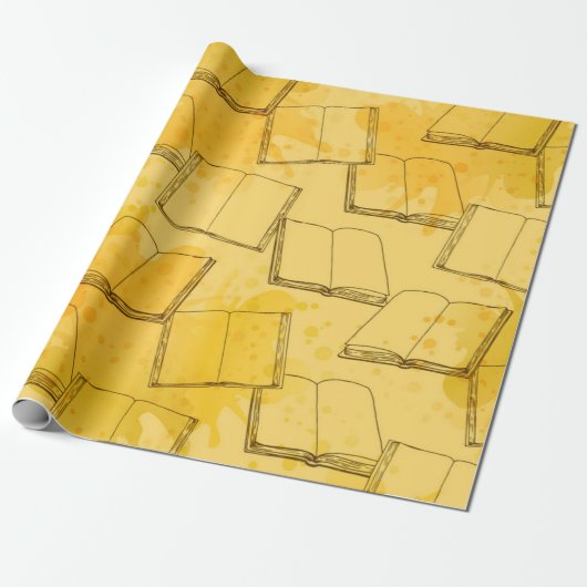Papier Cadeau Motif de livre (Déroulé)