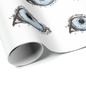 Papier Cadeau Motif de l'oeil Husky (Coin rond)