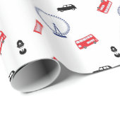 Papier Cadeau Motif de Londres (Coin rond)