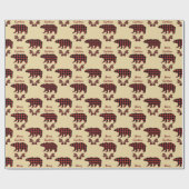 Papier Cadeau Motif de l'ours de Buffalo Plaid Noël (Plat)
