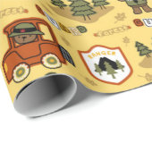 Papier Cadeau Motif de l'ours du Ranger Park (Coin rond)