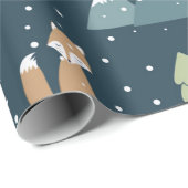 Papier Cadeau Motif de l'ours polaire de Noël (Coin rond)