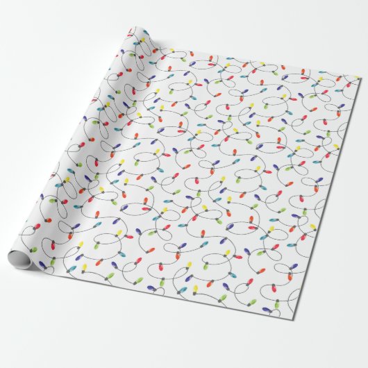 Papier Cadeau Motif de lumières de Noël (Déroulé)