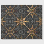 Papier Cadeau Motif de luxe de mandala d'or de monogramme (Plat)