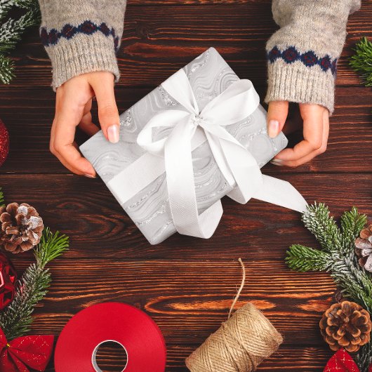 Papier Cadeau Motif de luxe parties scintillant blanche