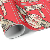 Papier Cadeau Motif de Mahjong (Coin rond)