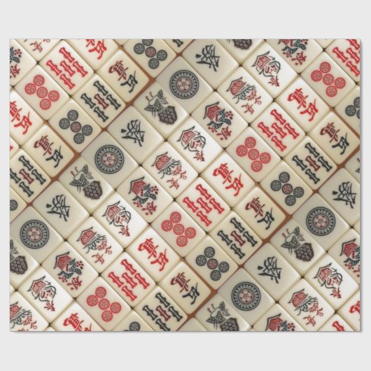 Papier Cadeau Motif de Mahjong (Plat)