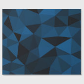 Papier Cadeau Motif de maillage géométrique bleu foncé et noir (Plat)