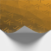 Papier Cadeau Motif de maillage géométrique dégradé orange (Coin)