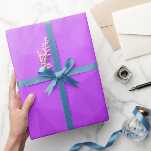 Papier Cadeau Motif de maillage géométrique dégradé violet