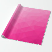 Papier Cadeau Motif de maillage géométrique rose chaud (Déroulé)