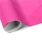Papier Cadeau Motif de maillage géométrique rose chaud (Coin rond)