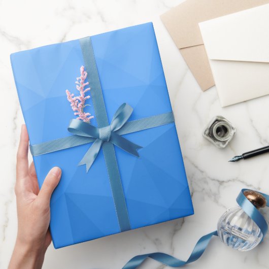 Papier Cadeau Motif de maille géométrique à dégradé bleu clair (Cadeaux)