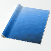 Papier Cadeau Motif de maille géométrique à dégradé bleu clair (Déroulé)