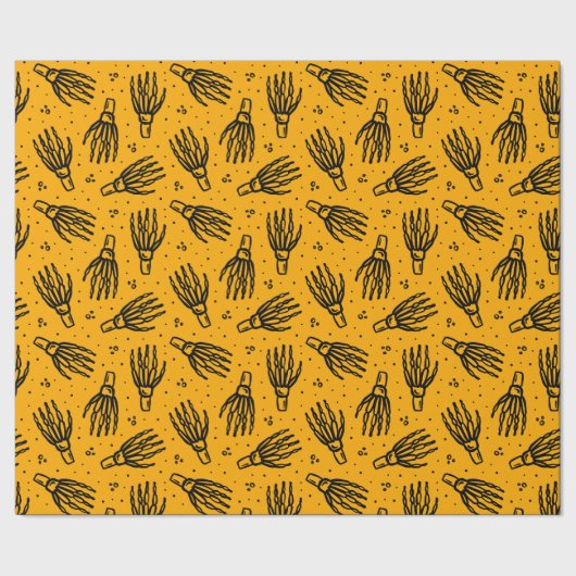 Papier Cadeau Motif de main de squelette. (Couture)
