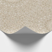 Papier Cadeau Motif de mandala d'ornement kaki et blanc (Coin)