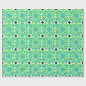 Papier Cadeau Motif de mandala, turquoise, bleu, vert de chaux (Plat)