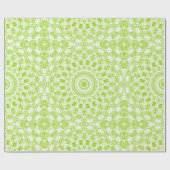 Papier Cadeau Motif de mandala vert chartreuse (Plat)