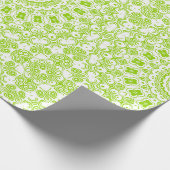 Papier Cadeau Motif de mandala vert chartreuse (Coin)