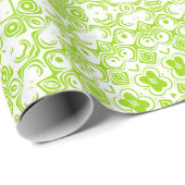 Papier Cadeau Motif de mandala vert chartreuse (Coin rond)