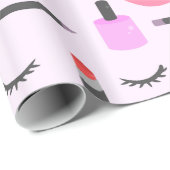 Papier Cadeau Motif de maquillage (Coin rond)