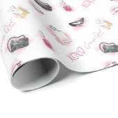 Papier Cadeau Motif de maquillage pour filles Gossip (Coin rond)