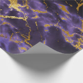 Papier Cadeau Motif de marbre noir pourpre de parties (Coin)