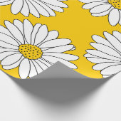 Papier Cadeau Motif de marguerite jaune blanc 2 (Coin)