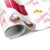 Papier Cadeau Motif de mariage (Coin rond)