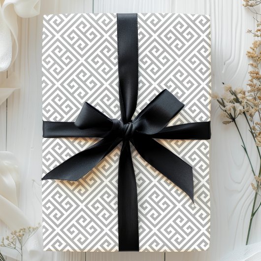 Papier Cadeau Motif de Maze Clé Grec Chic
