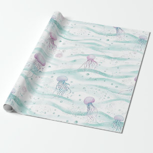 Papier Cadeau Motif de méduse calmante de l'océan