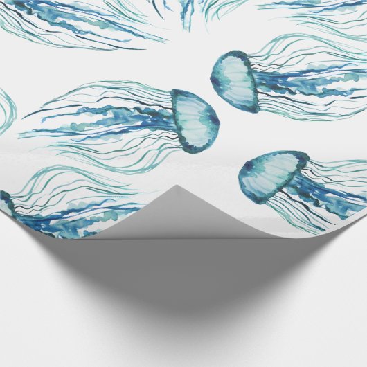 Papier Cadeau Motif de méduses d'aquarelle (Coin)
