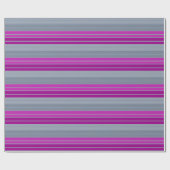Papier Cadeau Motif de mode gris rayé violet (Plat)
