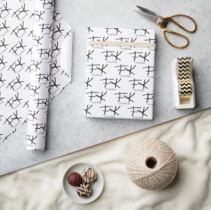 Papier Cadeau Motif de monogramme "FK" signé Frida Kahlo