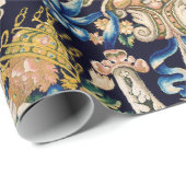 Papier Cadeau Motif de moquette fleurie décorative (Coin rond)