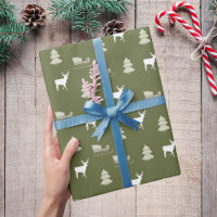 Motif de motoneige vert blanc cerf pinetree Noël