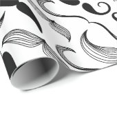 Papier Cadeau Motif de moustache (Coin rond)