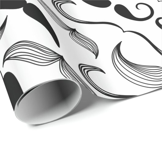 Papier Cadeau Motif de moustache (Coin rond)