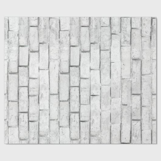 Papier Cadeau Motif de mur de briques blanches (Plat)