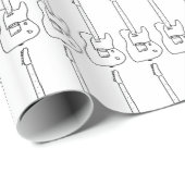 Papier Cadeau motif de musique de guitare (Coin rond)