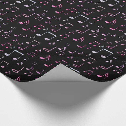 Papier Cadeau motif de musique en noir (Coin)