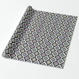Papier Cadeau Motif de Navajo, tribu noire blanche