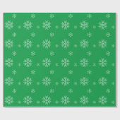 Papier Cadeau Motif de neige moderne vacances hiver vert (Plat)