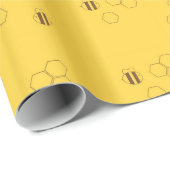 Papier Cadeau Motif de nid d'abeilles d'abeille (Coin rond)