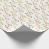 Papier Cadeau Motif de Noël à feuilles et baies de houx (Coin)