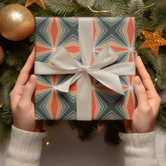 Papier Cadeau Motif de Noël Abstrait vintage