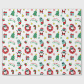 Papier Cadeau motif de Noël alien (Plat)