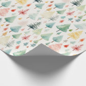 Papier Cadeau Motif de Noël aquarelle (Coin)