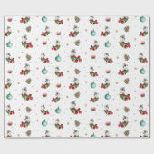 Papier Cadeau Motif de Noël Aquarelle d'hiver (Plat)