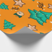 Papier Cadeau Motif de Noël avec bougies, Tangerinesbackgrou (Coin)
